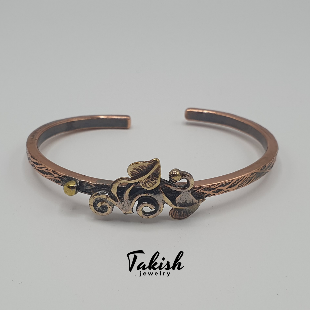 Handgemaakte Koperen Armband Boomschorspatroon - Positieve Energie, Verstelbaar Ontwerp, Traditioneel Handwerk, 100% Natuurlijke Koper, Accessoire voor Stijlvolle Energiebalans, Sieraden